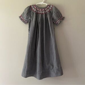Orient Expressed Girls Size 4 Gingham Ladybug Smocked Slip Dress Black White
